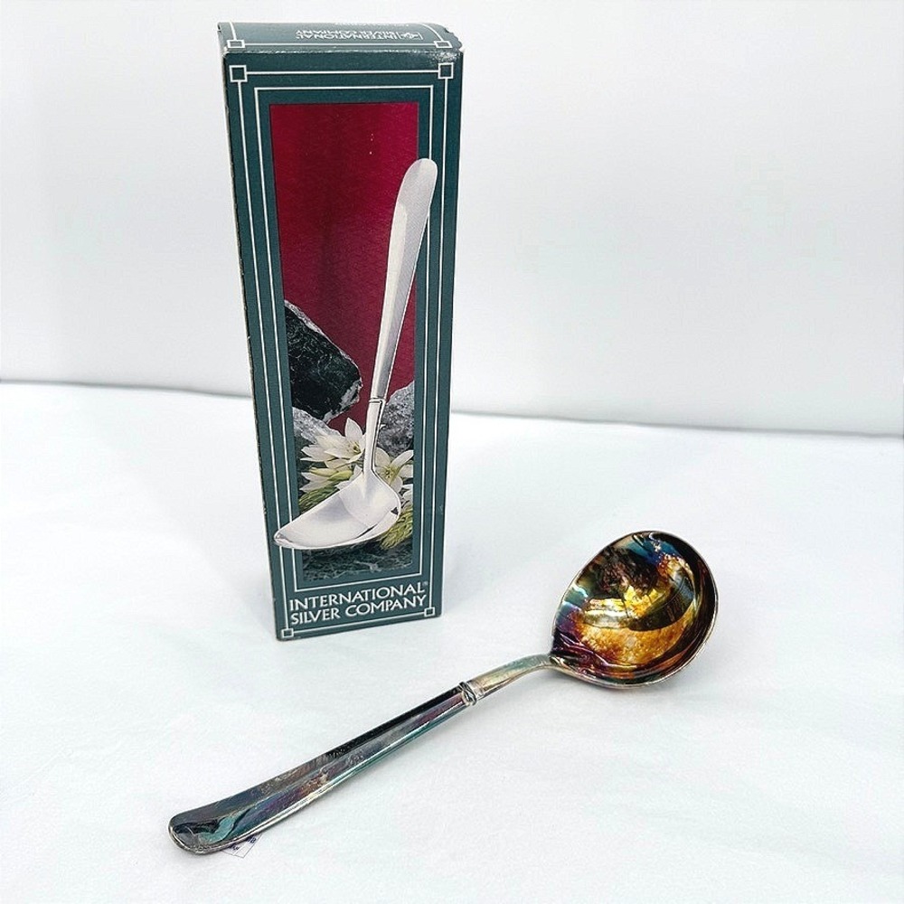 International Silver Company Silverplated Gravy Ladle Vintage Serving Spoon 7"